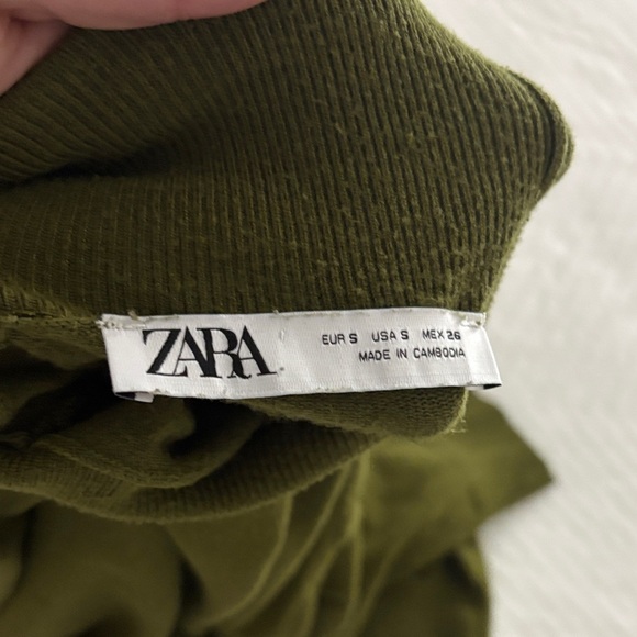 Zara Deep Green Knit Top - Picture 2 of 4